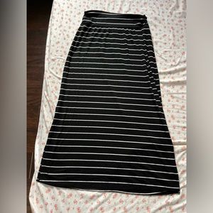 Faded Glory Black Skirt with White stripes, Size 4/6